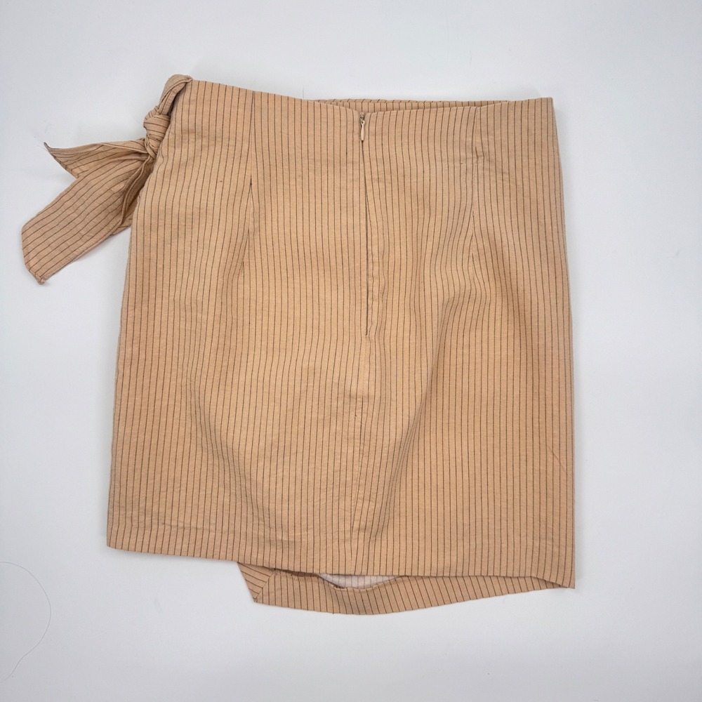 Zara Draped Pinstriped Asymmetrical Mini Skirt Size XS - Picture 3 of 7